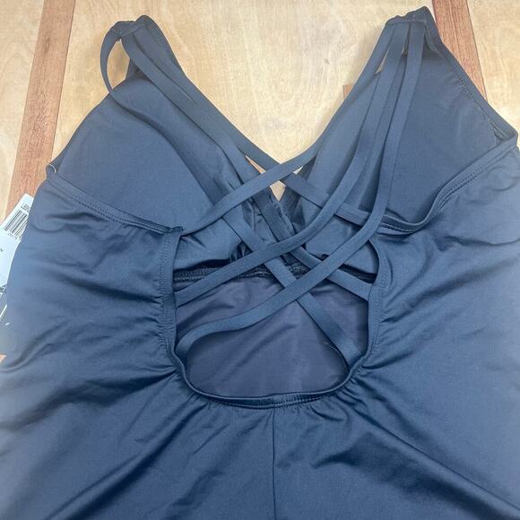 NWT La Blanca Tummy Control Multi Strap Cross-Back One-Piece Swimsuit Size 16 - Picture 8 of 14